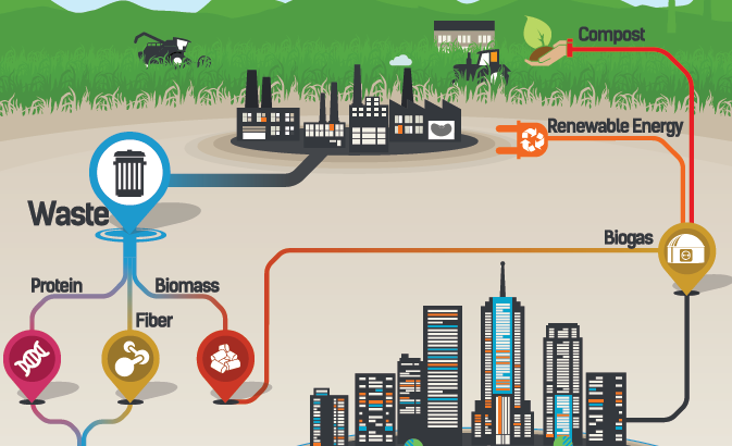 Sustainable production of plastics and biogas from legume residues